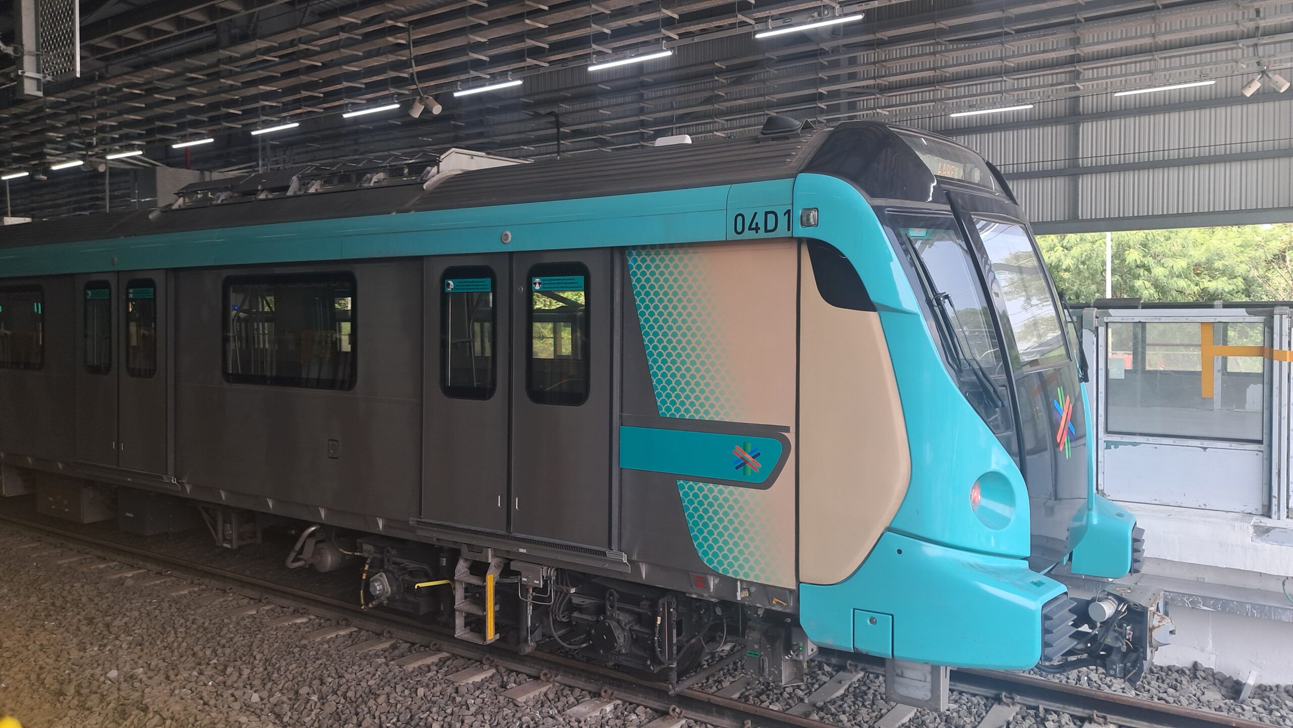 Metro Line 3 Rake at Aarey Metro Station scaled